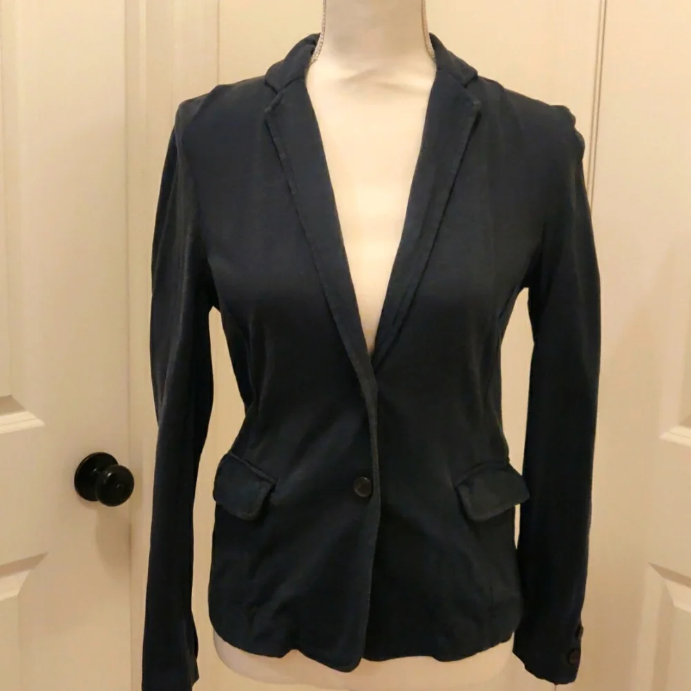 JCrew navy front 2 buttons closure Women blazer Y2K Cottagecore Retro Fashion